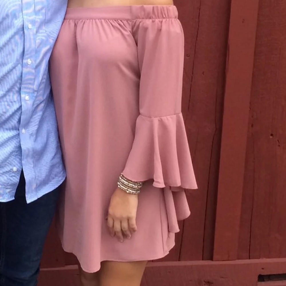 Mauve strapless dress